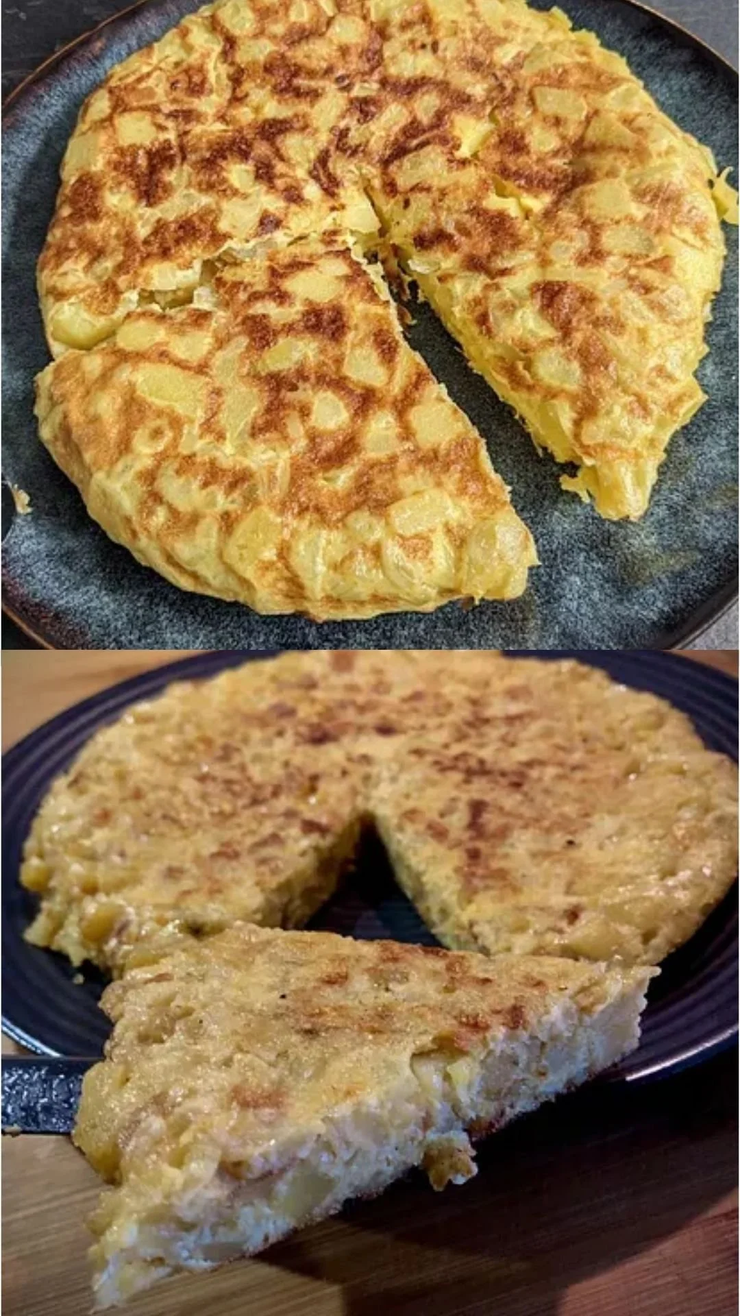 Traditionale spanische Tortilla aus Eiern, Kartoffeln und Zwiebeln