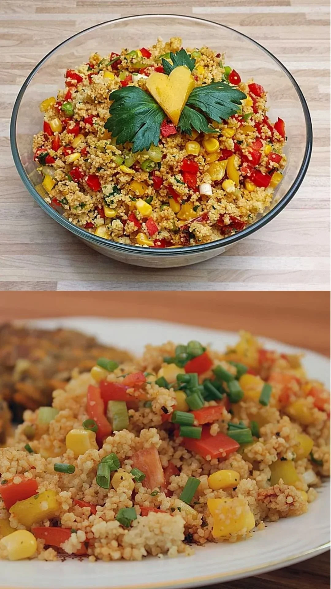 Würziger Couscous-Salat mit frischem Gemüse und Gewürzen