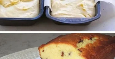 Saftig und fruchtiger Zitronen-Rosinen-Kuchen auf einem Teller