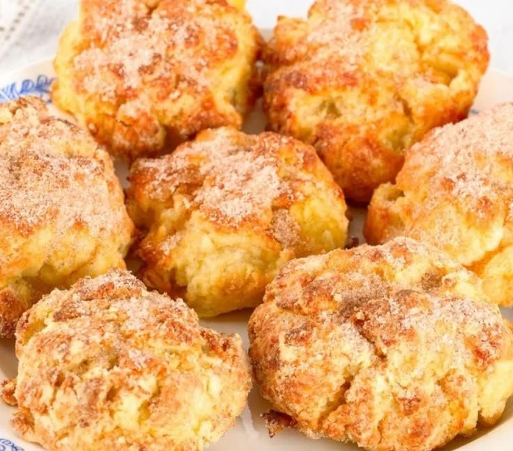 Apfeltaler vom Blech, frisch gebacken und köstlich dekoriert mit Äpfeln.
